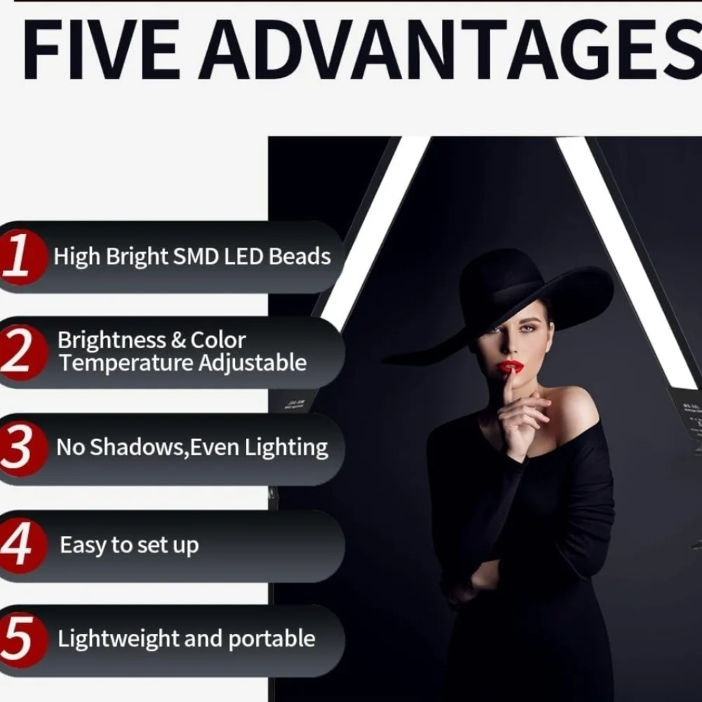LED Studio Lighting Kit with Adjustable Stands